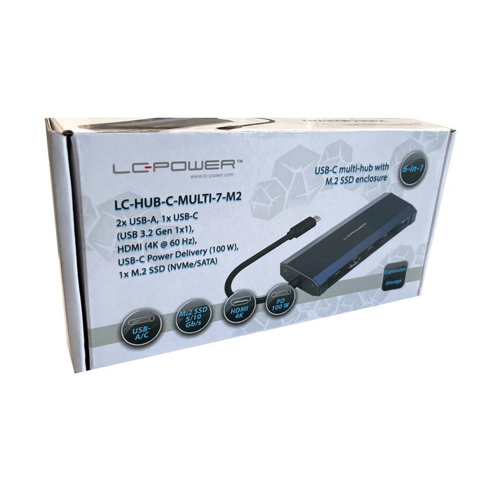 EAN 4260070120244 - LC-Power LC-HUB-C-MULTI-7-M2 hub de interfaz USB 3.2 Gen 1 (3.1 Gen 1) Type-C 5000 Mbit/s Antracita imagen 5