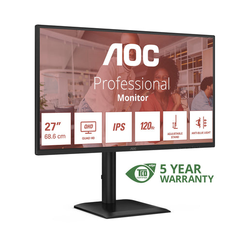 EAN 4038986182812 - AOC E4 Q27E4U pantalla para PC 68,6 cm (27") 2560 x 1440 Pixeles Quad HD LED Negro imagen 2