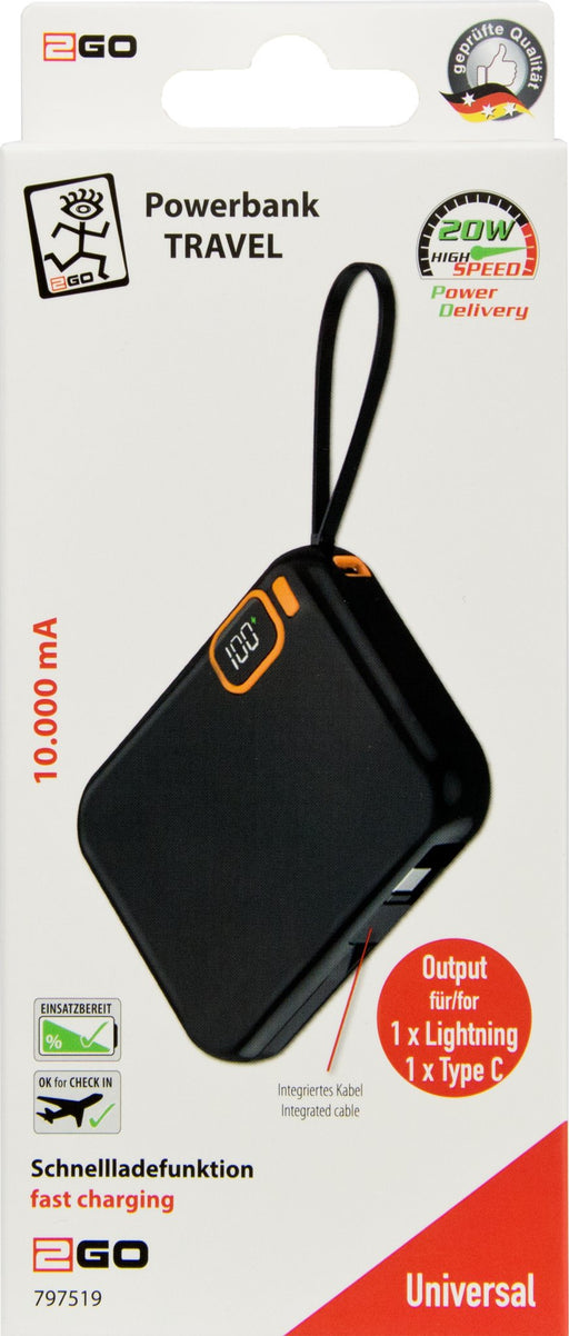 EAN 4010425975193 - 2GO 797519 batería externa 10000 mAh Negro imagen 2