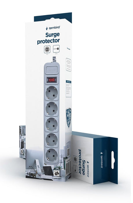 EAN 8716309068659 - Gembird SPG3-B-10C base múltiple 3 m 5 salidas AC imagen 2