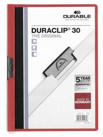 EAN 4005546210124 - Durable Duraclip 30 archivador PVC Rojo, Transparente imagen 1