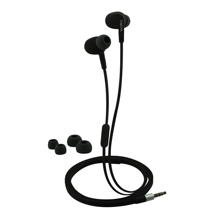 EAN 4052792034158 - LogiLink HS0042 auricular y casco Auriculares Alámbrico Dentro de oído Llamadas/Música Negro imagen 1