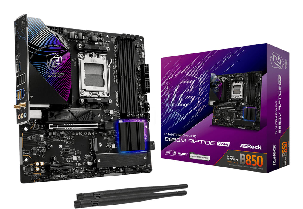 EAN 4711581490482 - Asrock Phantom Gaming B850M Riptide WiFi AMD B850 Zócalo AM5 micro ATX imagen 1