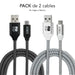 EAN 8436586740627 - SUBBLIM PACK 2 CABLES USB A MICRO USB (2.4A) 1M BLACK/SILVER cable USB Micro-USB A Aluminio, Negro, Gris, imagen 4