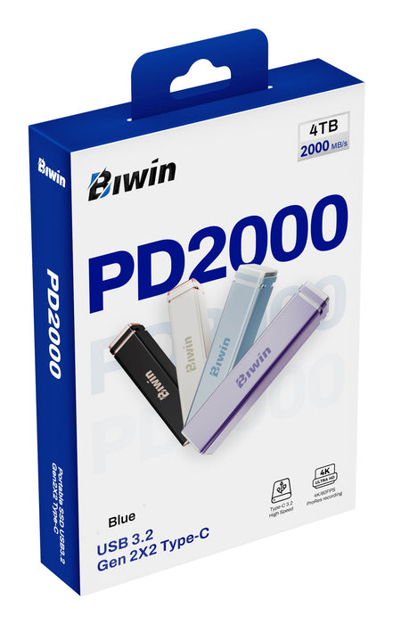 EAN 6955914623040 - Biwin PD2000 4 TB USB Tipo C USB 3.2 Gen 2x2 Azul imagen 15