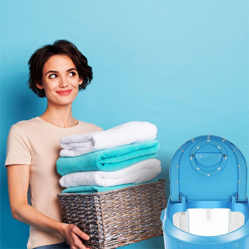 EAN 5907377863083 - Manta WH128 lavadora Carga superior 2,8 kg 330 RPM Azul, Blanco imagen 2