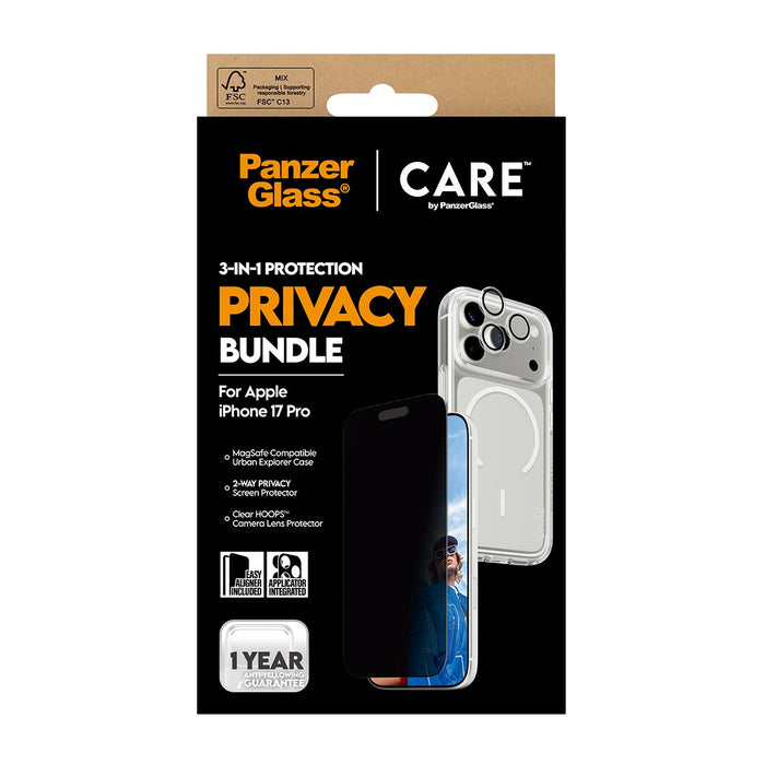 EAN 5715685027437 - PanzerGlass ® | CARE by ® 3-in-1 Flagship Privacy Bundle iPhone 17 Pro Protector de pantalla Apple 1 piez imagen 3