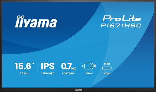 EAN 4948570126309 - iiyama ProLite P1671HSC-B1 pantalla para PC 39,6 cm (15.6") 1920 x 1080 Pixeles Full HD LED Negro imagen 2