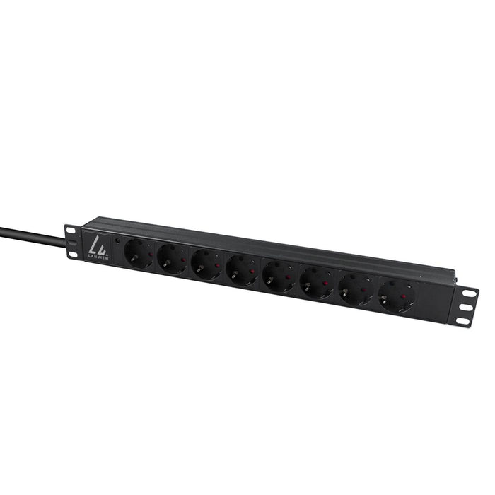 EAN 5715063052952 - Lanview LVR-2MSCH-LIC-SCH8 unidad de distribución de energía (PDU) 8 salidas AC 1U Negro imagen 2