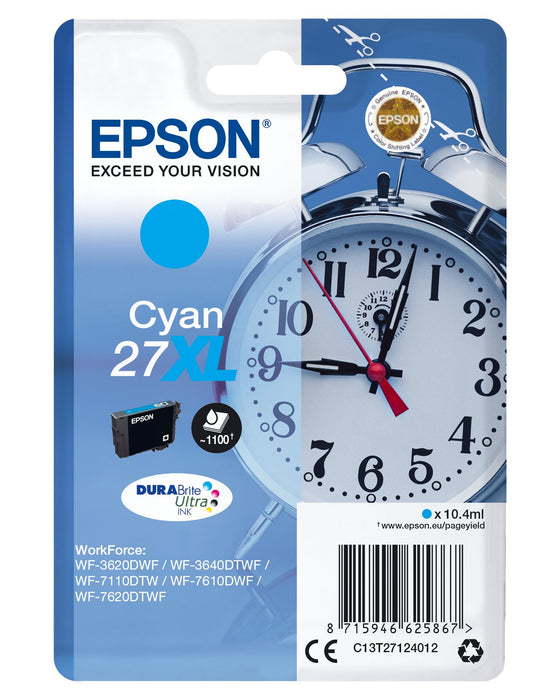 EAN 5057454493891 - Epson Alarm clock C13T27124012 cartucho de tinta 1 pieza(s) Original Alto rendimiento (XL) Cian imagen 1