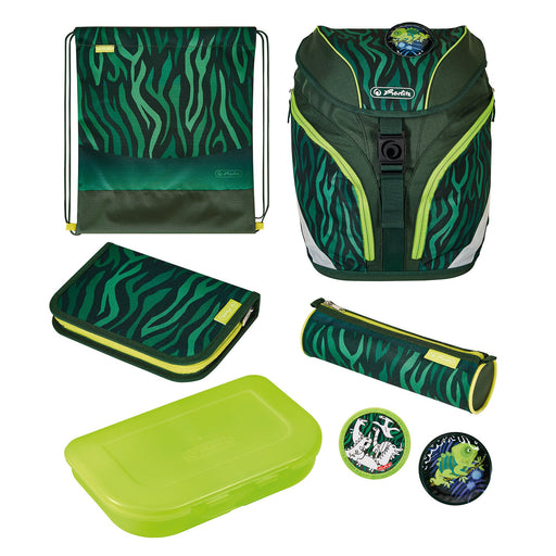 EAN 4008110284019 - Herlitz SoftLight Plus Jungle juego de mochila escolar Niño Poliéster Verde, Oliva imagen 1