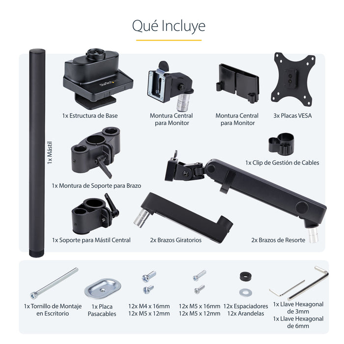 EAN 0065030902038 - StarTech.com 3MP2AG-MONITOR-ARM soporte para monitor 68,6 cm (27") Negro imagen 21