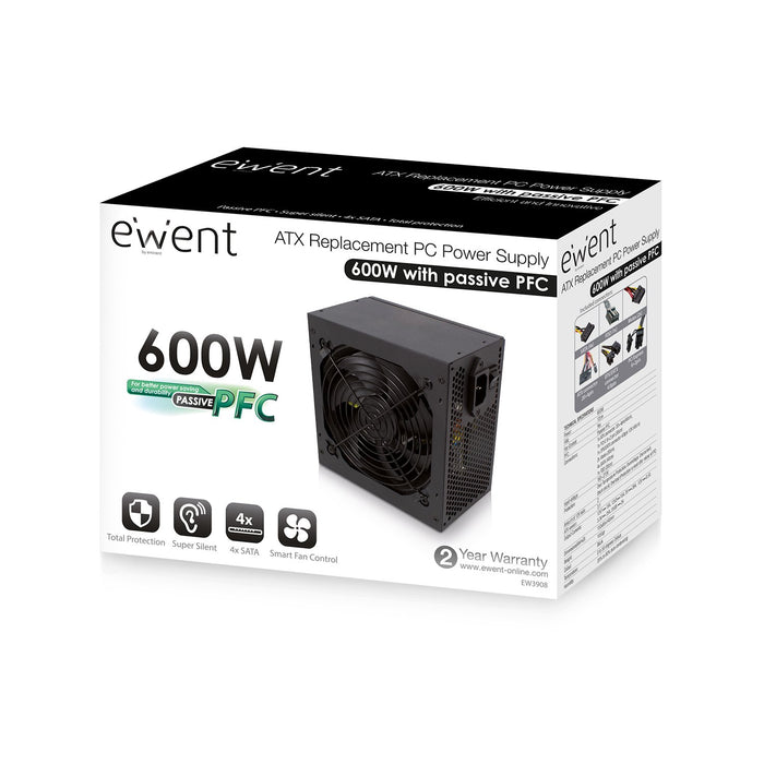 EAN 8054392614606 - Ewent EW3908 unidad de fuente de alimentación 600 W 20+4 pin ATX ATX Negro imagen 4