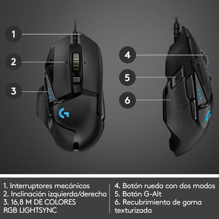EAN 5099206080270 - Logitech G 910-005471 ratón Juego mano derecha USB tipo A Óptico 25600 DPI imagen 17