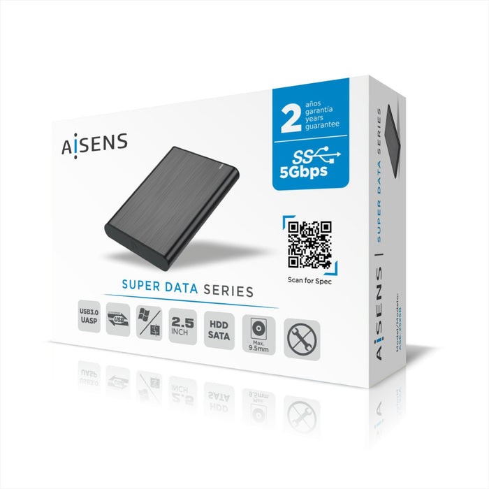 EAN 8436574704457 - AISENS ASE-2525B caja para disco duro externo Caja externa para unidad de estado sólido (SSD) Negro 2.5" imagen 5