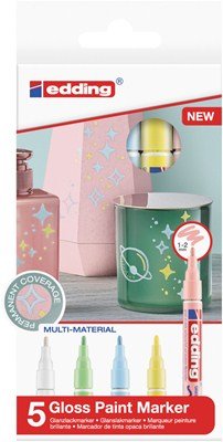 EAN 4057305020796 - Edding 751 marcador permanente Punta redonda Azul, Verde, Rosa, Blanco, Amarillo 5 pieza(s) imagen 1