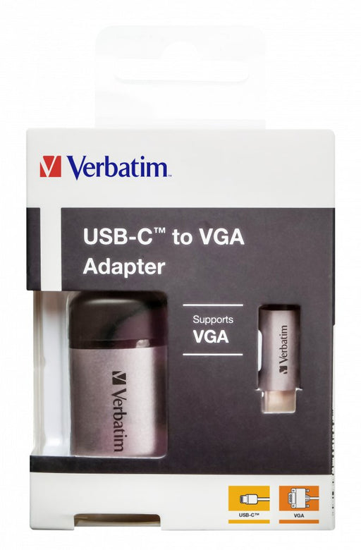 EAN 0023942491453 - Verbatim 49145 adaptador de cable de vídeo 0,01 m USB Tipo C VGA (D-Sub) Negro, Plata imagen 2