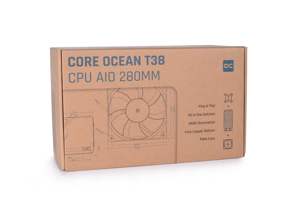 EAN 4250197130530 - Alphacool Core Ocean T38 AIO 280mm Procesador Sistema de refrigeración líquida todo en uno 14 cm Negro 1  imagen 10