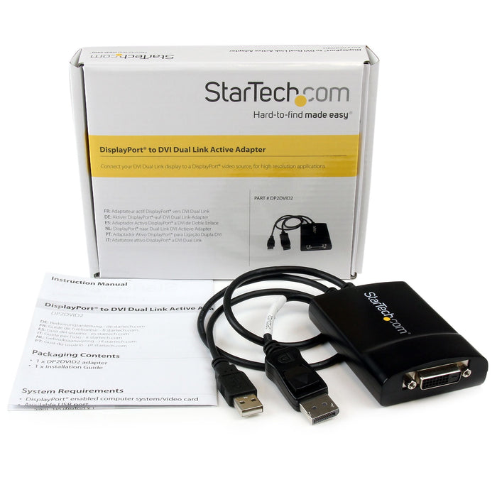 EAN 0065030848749 - StarTech.com DP2DVID2 adaptador de cable de vídeo 0,37 m DVI-D Negro imagen 5