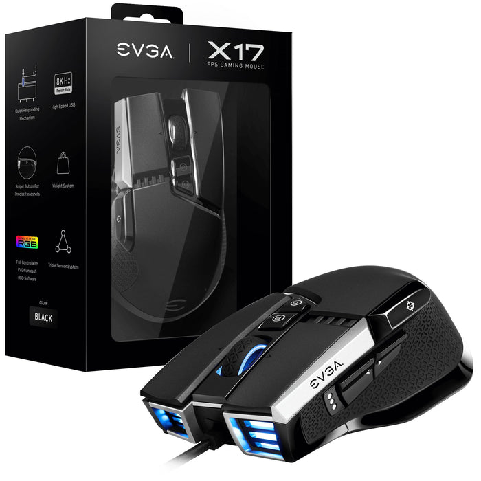 EAN 4250812439482 - EVGA X17 ratón Juego Ambidextro USB tipo A Óptico 16000 DPI imagen 1