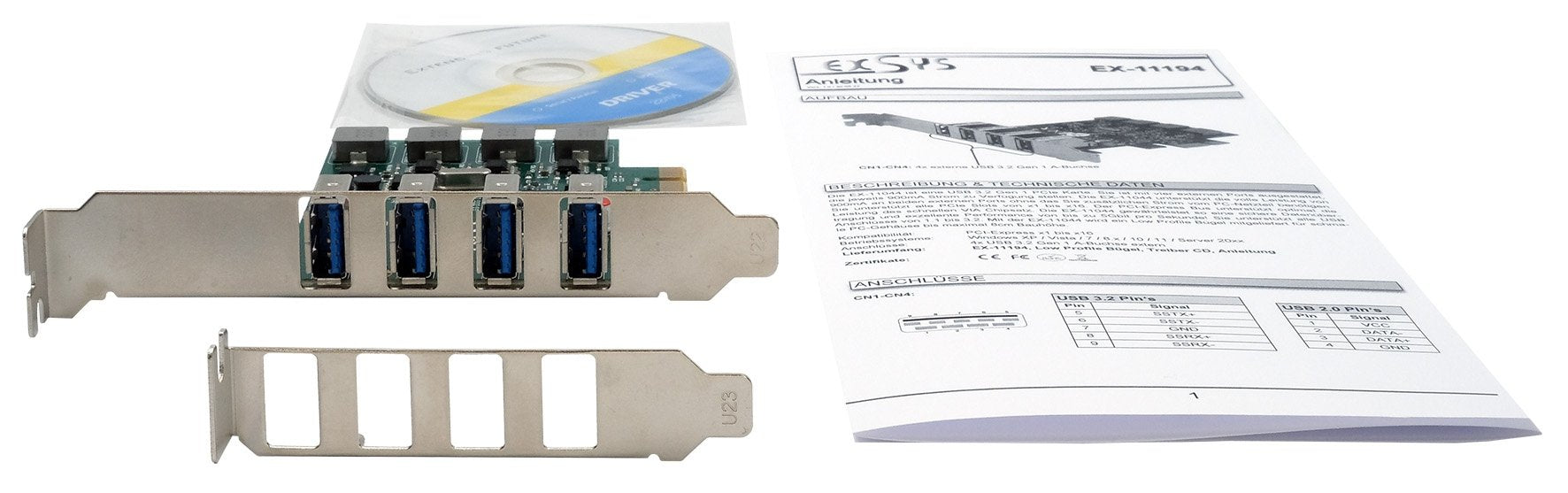 EAN 4718359111945 - EXSYS EX-11194 tarjeta y adaptador de interfaz Interno USB 3.2 Gen 1 (3.1 Gen 1) imagen 4
