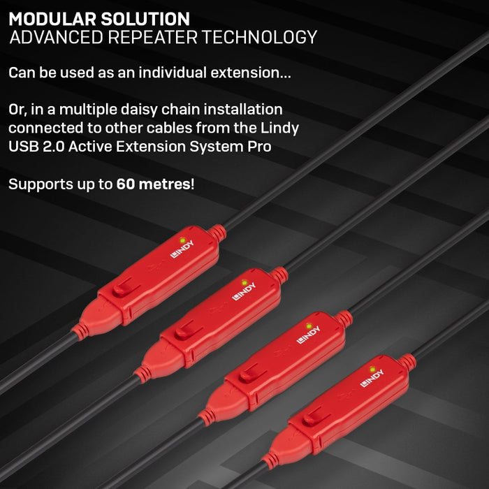 EAN 4002888429238 - Lindy 42923 cable USB USB 2.0 30 m USB A Negro, Rojo imagen 7