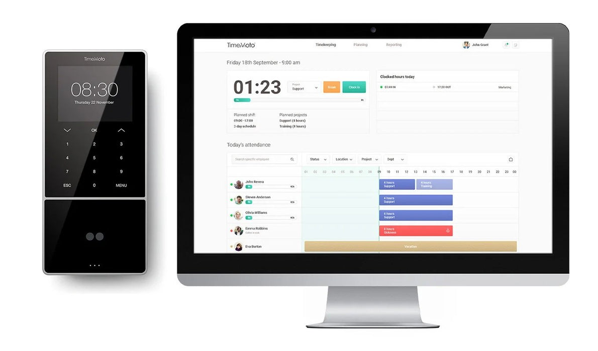 EAN 8717496337528 - Safescan TM-838 SC Negro Reconocimiento facial, Contraseña, Tarjeta de proximidad, Tarjeta inteligente CC imagen 11