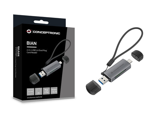 EAN 4015867234358 - Conceptronic BIAN05G lector de tarjeta USB 3.2 Gen 1 (3.1 Gen 1) Type-A/Type-C Gris imagen 2
