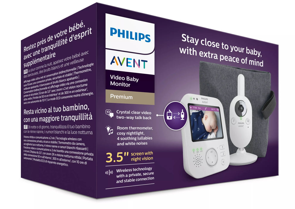 EAN 8720689016728 - Philips AVENT SCD892/26 video-monitor para bebés 300 m FHSS Blanco imagen 2