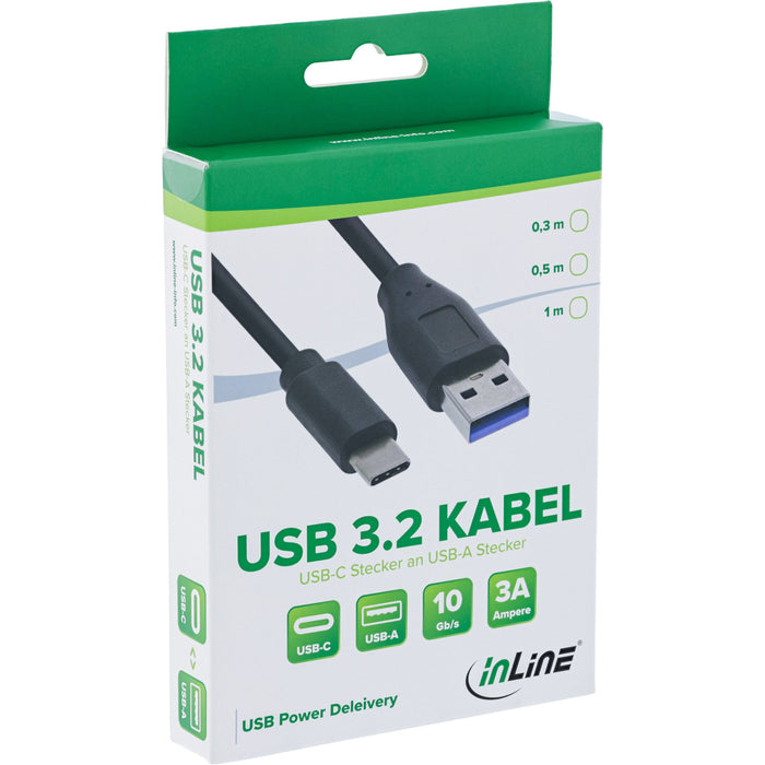 EAN 4043718275526 - InLine 35717 cable USB USB 3.2 Gen 2 (3.1 Gen 2) 0,3 m USB A USB C Negro imagen 2