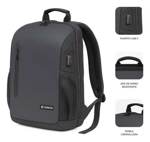 EAN 8436586743697 - SUBBLIM Nomad Xpand Air Padding mochila City backpack Negro Poliéster reciclado imagen 2