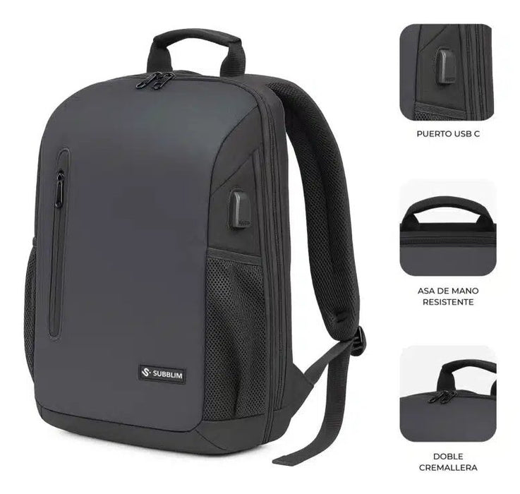 EAN 8436586743697 - SUBBLIM Nomad Xpand Air Padding mochila City backpack Negro Poliéster reciclado imagen 2