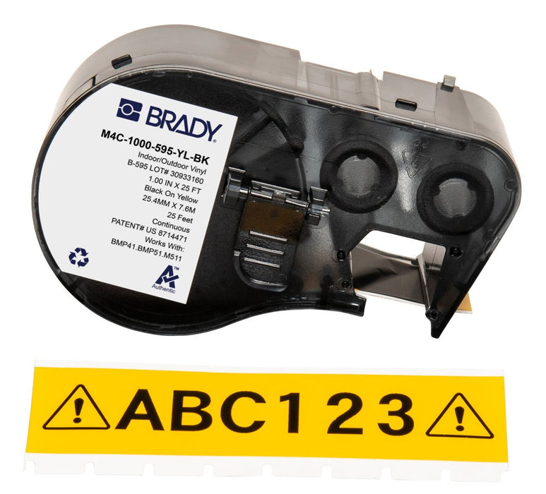 EAN 0888434592618 - Brady M4C-1000-595-YL-BK etiqueta de impresora Negro, Amarillo Etiqueta para impresora autoadhesiva imagen 1
