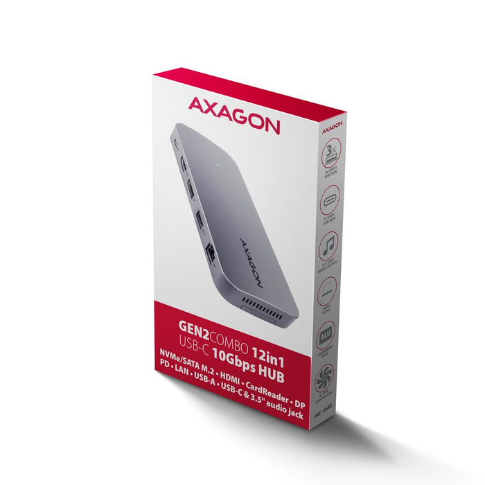 EAN 8595247907783 - Axagon HMC-12GM2 base para portátil y replicador de puertos Alámbrico USB 3.2 Gen 2 (3.1 Gen 2) Type-C Gr imagen 12