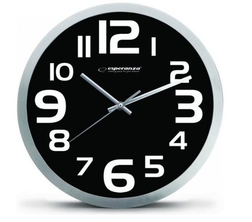 EAN 5901299929902 - Esperanza EHC013K Wall Clock - Zurich - Black Reloj de cuarzo Ovalado Negro, Blanco imagen 1
