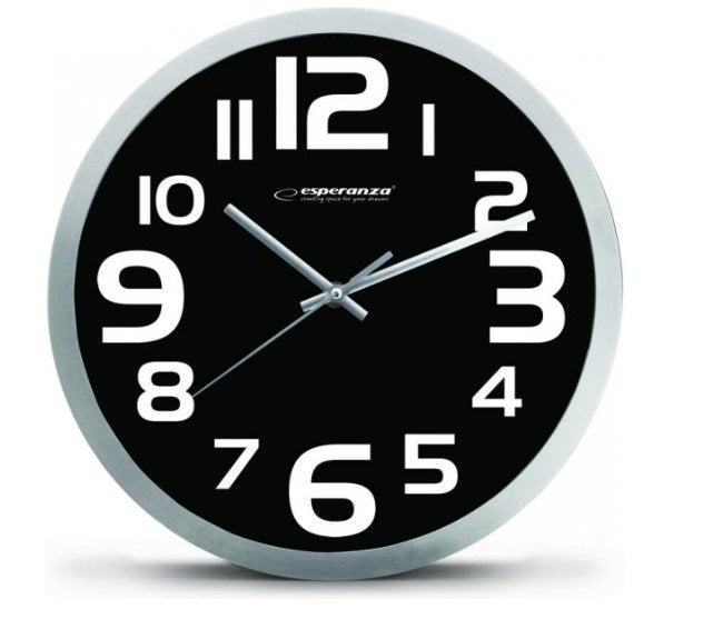 EAN 5901299929902 - Esperanza EHC013K Wall Clock - Zurich - Black Reloj de cuarzo Ovalado Negro, Blanco imagen 1