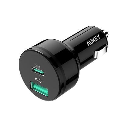 EAN 0601629298542 - AUKEY CC-Y7 cargador de dispositivo móvil Universal Negro Encendedor de cigarrillos Interior imagen 1