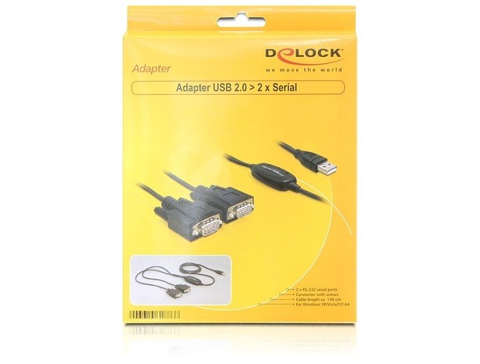 EAN 4043619618866 - DeLOCK 2x RS232/USB 2.0 cable de serie Negro imagen 2