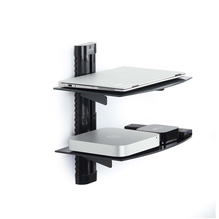 EAN 0065030901222 - StarTech.com 2B-WALL-MOUNT-SHELF estante para equipo av Negro Vidrio imagen 8