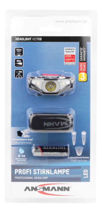 EAN 4013674151257 - Ansmann HD70B Negro Linterna con cinta para cabeza LED imagen 4