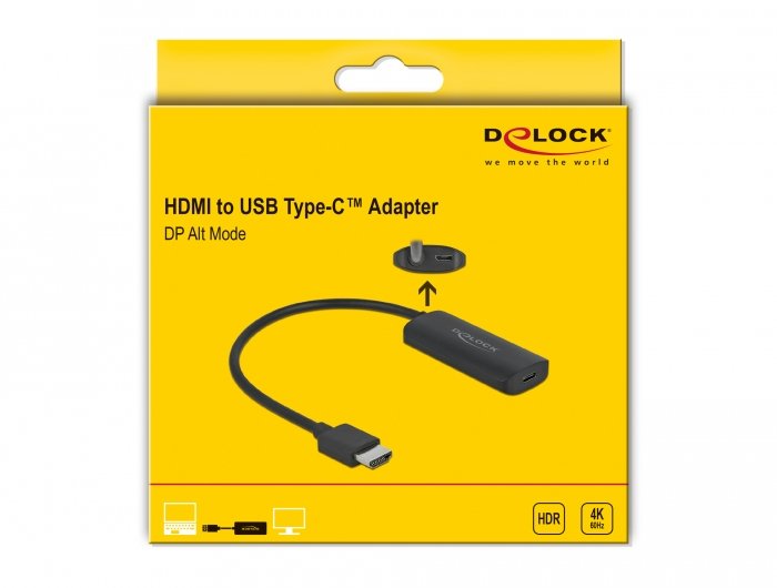 EAN 4043619632510 - DeLOCK 63251 adaptador de cable de vídeo HDMI tipo A (Estándar) USB Tipo C Negro imagen 5