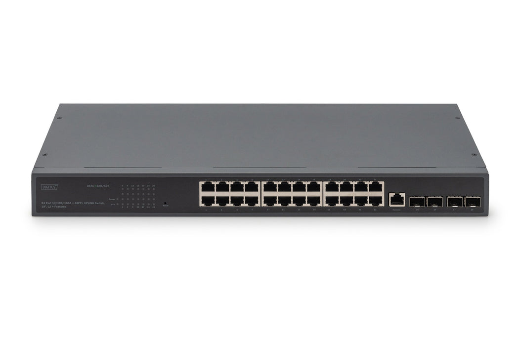 EAN 4016032485452 - Digitus DN-80223 switch Gestionado L3 Gigabit Ethernet (10/100/1000) 1U Negro imagen 2