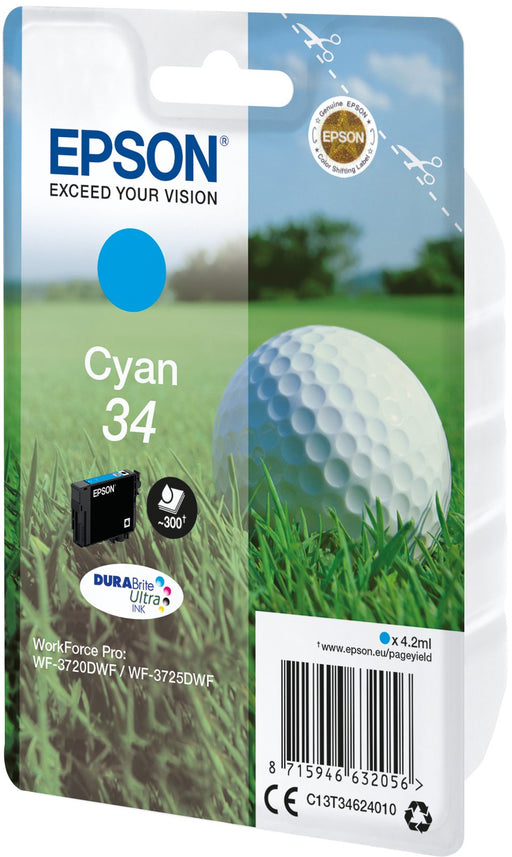 EAN 8715946632056 - Epson Golf ball C13T34624010 cartucho de tinta 1 pieza(s) Original Rendimiento estándar Cian imagen 2