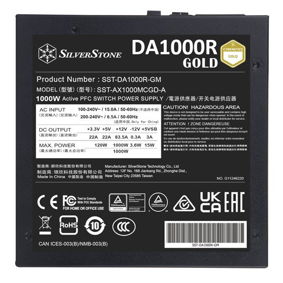 EAN 4710679815558 - Silverstone DA1000R Gold unidad de fuente de alimentación 1000 W 20+4 pin ATX ATX Negro imagen 5