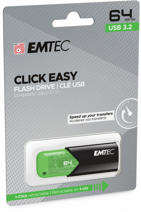 EAN 3126170173157 - Emtec Click Easy unidad flash USB 64 GB USB tipo A 3.2 Gen 1 (3.1 Gen 1) Negro, Verde imagen 2