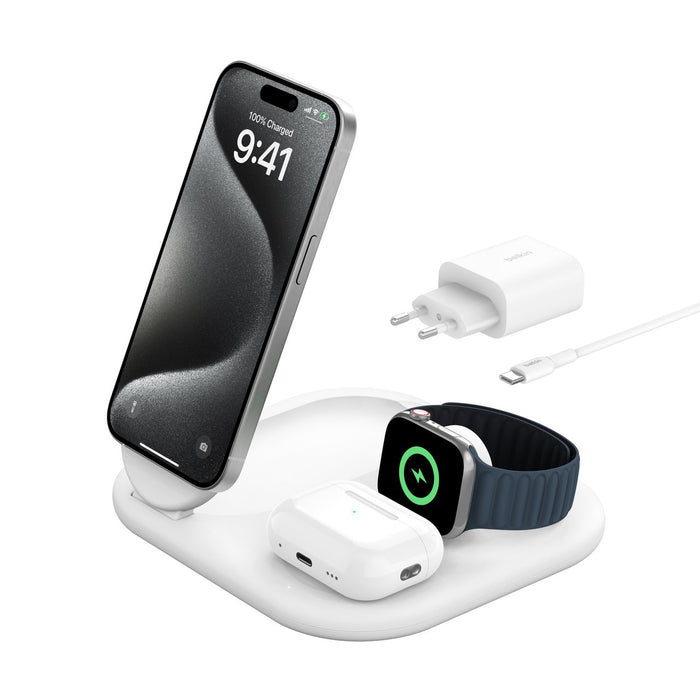 EAN 0745883890026 - Belkin BoostCharge Auriculares, Smartphone, Reloj inteligente Blanco USB Cargador inalámbrico Carga rápid imagen 1