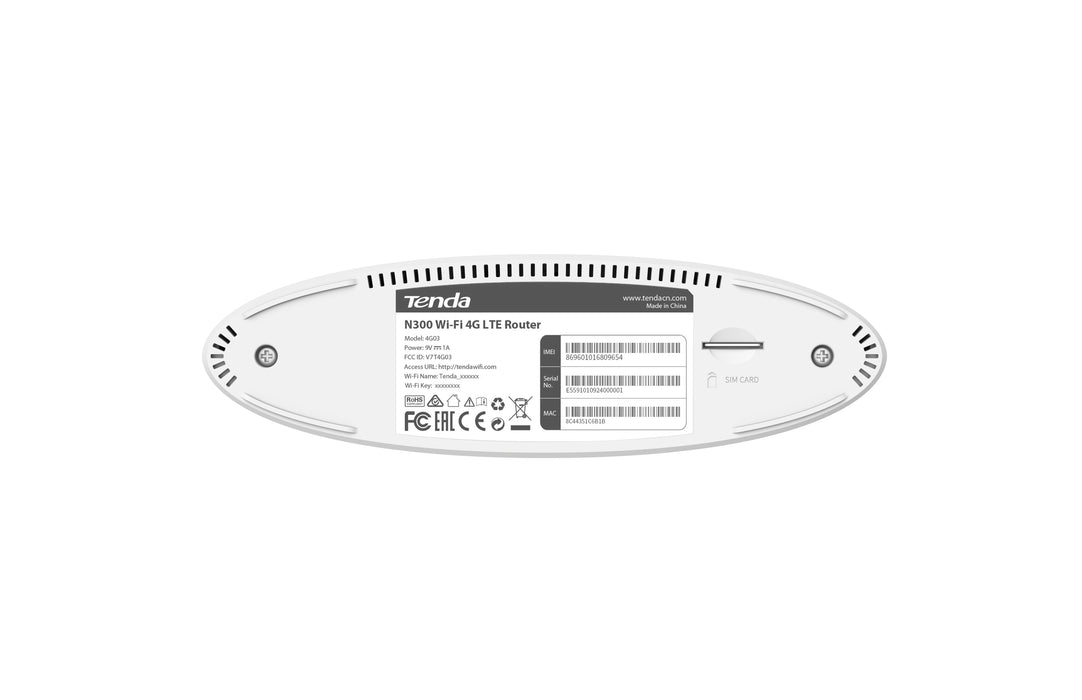 EAN 6932849430370 - Tenda N300 router inalámbrico Ethernet rápido Banda única (2,4 GHz) 4G Blanco imagen 3