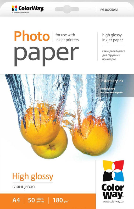 EAN 6942941813834 - Colorway PG180050A4 papel fotográfico A4 Blanco Brillo imagen 1