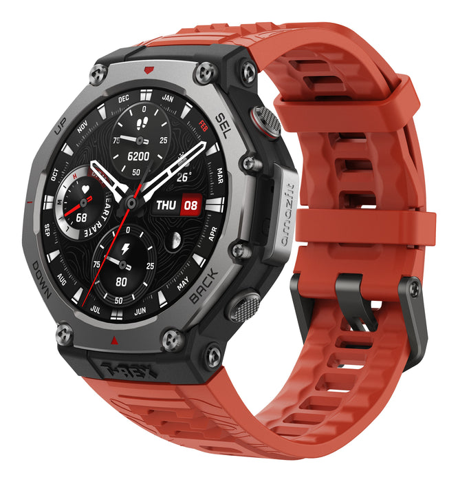 EAN 6970100374933 - Amazfit T-Rex 3 Lava 3,81 cm (1.5") AMOLED 48.5 mm Digital 480 x 480 Pixeles Pantalla táctil Negro, Acero imagen 2