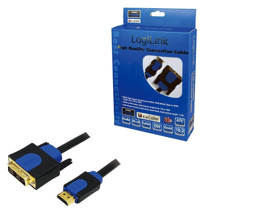 EAN 4052792005592 - LogiLink CHB3101 adaptador de cable de vídeo 1 m HDMI tipo A (Estándar) DVI-D imagen 1